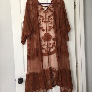 Embroidered Cover up / Ruana / shawl